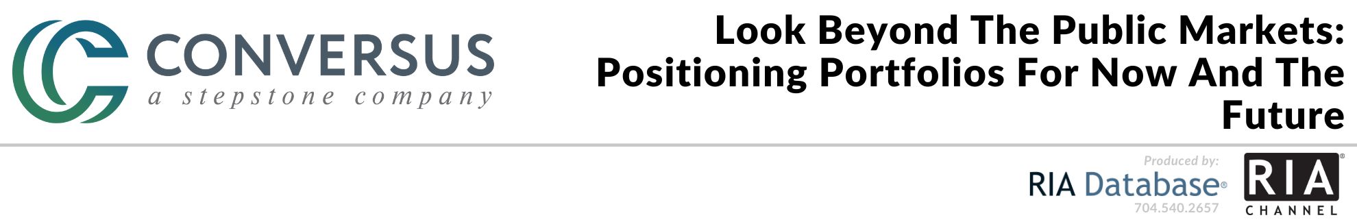 Look Beyond The Public Markets: Positioning Portfolios For Now And The Future