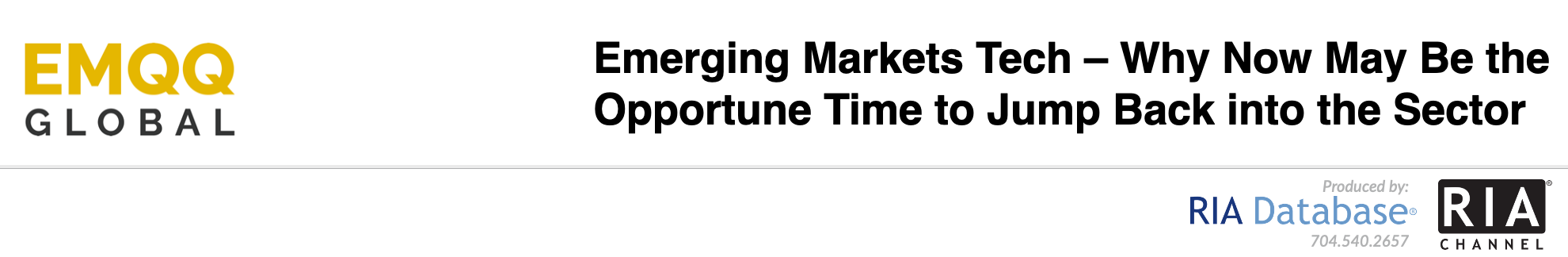 Emerging Markets Tech – Why Now May Be the Opportune Time to Jump Back into the Sector