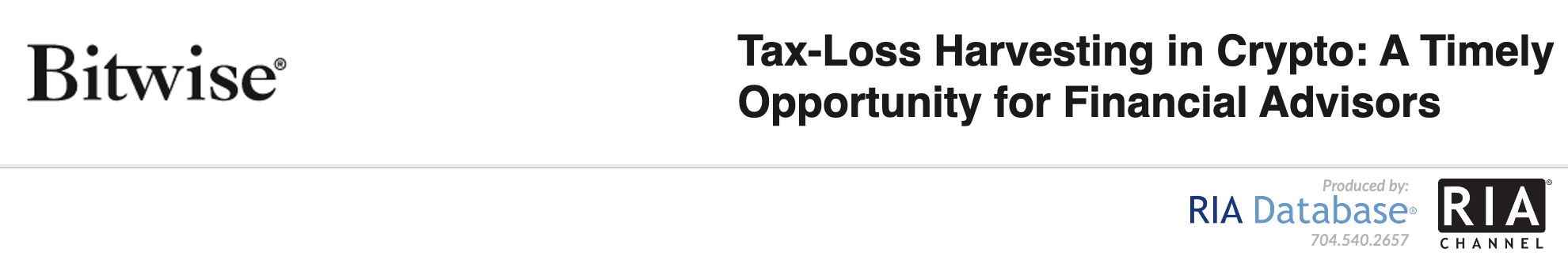 Tax-Loss Harvesting in Crypto: A Timely Opportunity for Financial Advisors