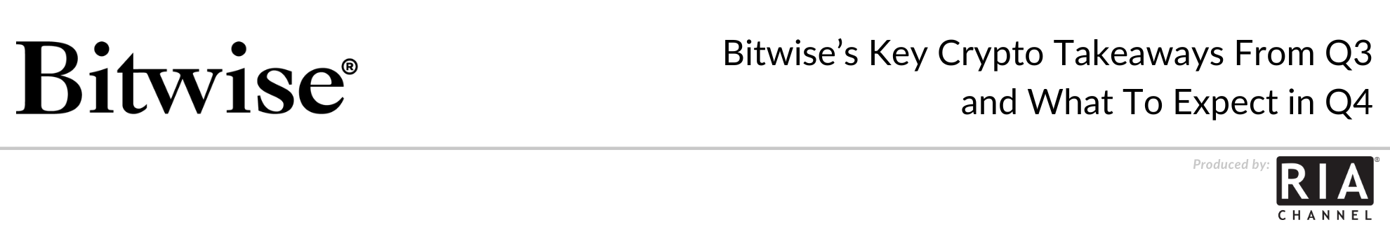 Bitwise’s Key Crypto Takeaways From Q3 and What To Expect in Q4